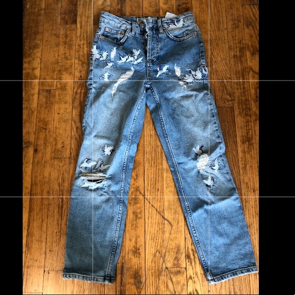 Topshop Pants - Top shop embroidered jeans